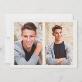 2-seitige Gray Graduation Party 3 Foto Einladung (Rückseite)