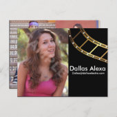 2-seitige Headshot-Comp-Karte des Schauspielers Postkarte (Vorne/Hinten)