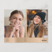 2-seitige Headshot-Schauspieler und Modell-Comp Postkarte (Rückseite)