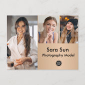 2-seitige Headshot-Schauspieler und Modell-Comp Postkarte (Vorderseite)