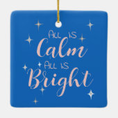 2-seitige helle Weihnachtszitat mit den Sternen Bl Keramikornament (Rückseite)