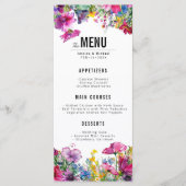 2-seitige Hochzeitsmenüs & GETRÄNKE Wiese Blüte Menükarte (Vorderseite)