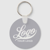 2-seitige Logos und Name für Graue Unternehmen Schlüsselanhänger (Vorderseite)