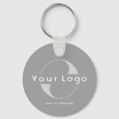 2-seitige Logos und QR-Code für Graue Unternehmen  Schlüsselanhänger (Vorderseite)