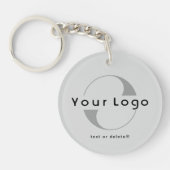 2-seitige Logos und QR-Code für Graue Unternehmen Schlüsselanhänger (Vorderseite)