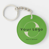 2-seitige Logos und QR-Code für Grüne Unternehmen Schlüsselanhänger (Vorderseite)