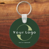 2-seitige Logos und QR-Code für Grüne Unternehmen  Schlüsselanhänger (Vorderseite)