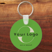 2-seitige Logos und QR-Code für Grüne Unternehmen Schlüsselanhänger (Vorderseite)