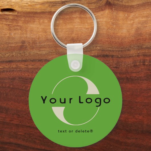 2-seitige Logos und QR-Code für Grüne Unternehmen Schlüsselanhänger (Vorderseite)