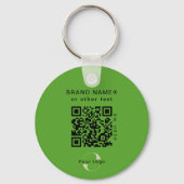 2-seitige Logos und QR-Code für Grüne Unternehmen Schlüsselanhänger (Rückseite)