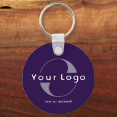 2-seitige Logos und QR-Code für Lila Unternehmen Schlüsselanhänger (Vorderseite)
