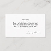 💍 2-seitige Minimalistische Elegant Platzkarte (Rückseite)