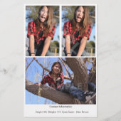 2-seitige Modell-Headshot-Kartenmodelle Flyer (Hinten)