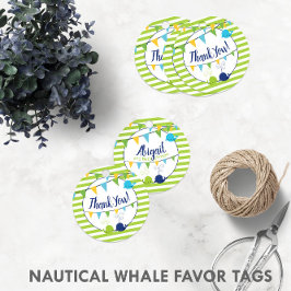2-seitige Niedliche Baby Whales 🐳 Babydusche Viel Geschenkanhänger