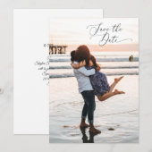 2-seitige Save the Date-Fotokarte - minimal Date (Vorne/Hinten)