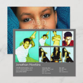 2-seitige Schauspieler und Model Dark Gray Headsho Postkarte (Vorne/Hinten)