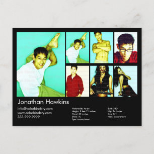 2-seitige Schauspieler und Modell Black Headshot C Postkarte