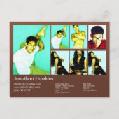 2-seitige Schauspieler und Modell-Brawn-Headshot-C Postkarte (Vorderseite)