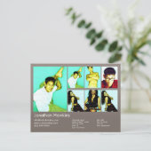 2-seitige Schauspieler und Modell Warm-Grau-Headsh Postkarte (Stehend Vorderseite)