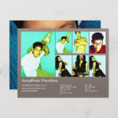 2-seitige Schauspieler und Modell Warm-Grau-Headsh Postkarte (Vorne/Hinten)