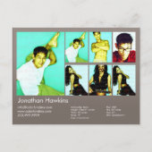 2-seitige Schauspieler und Modell Warm-Grau-Headsh Postkarte (Vorderseite)