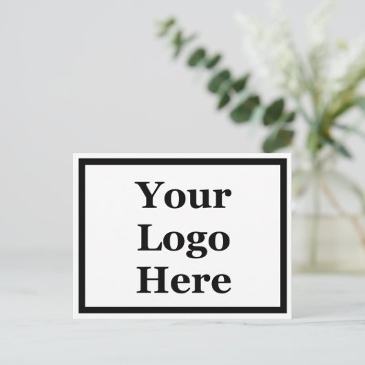 2-seitige Schwarzweißvorlage Ihr Logo hier Postkarte (Stehend Vorderseite)