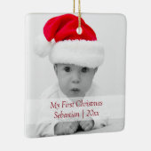 2-seitige Weihnachts-Rote Schrift Personalisiert Keramikornament (Rechts)