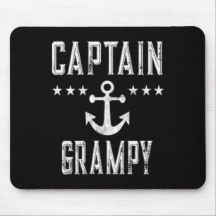 (2-seitiger Druck) Vintage Kapitän Grampy Boating Mousepad