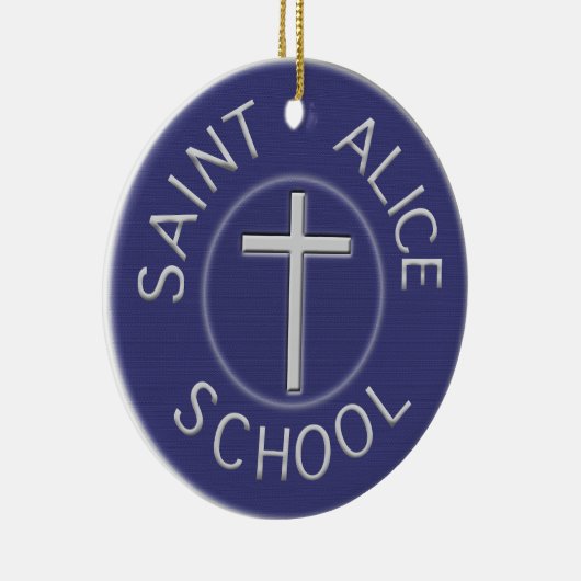 2-seitiger Saint Alice School Trad Patch Keramik Ornament (Rechts)