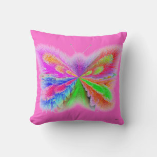 2-seitiger Schmetterling Abstract Pink und Limette Kissen