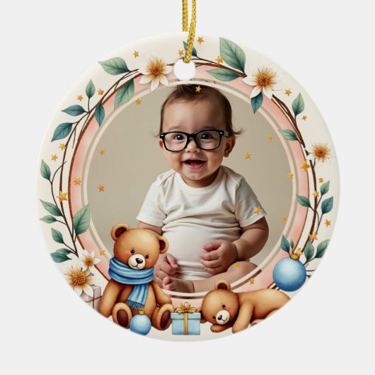 2-seitiger Twinkle-Bär Keramik Ornament (Vorne)