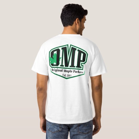 2-seitiger weißer OMP-T - Shirt (Schwarz voll)