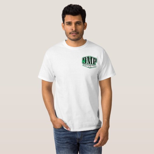 2-seitiger weißer OMP-T - Shirt (Vorne ganz)