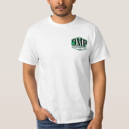 2-seitiger weißer OMP-T - Shirt (1963) (Vorderseite)