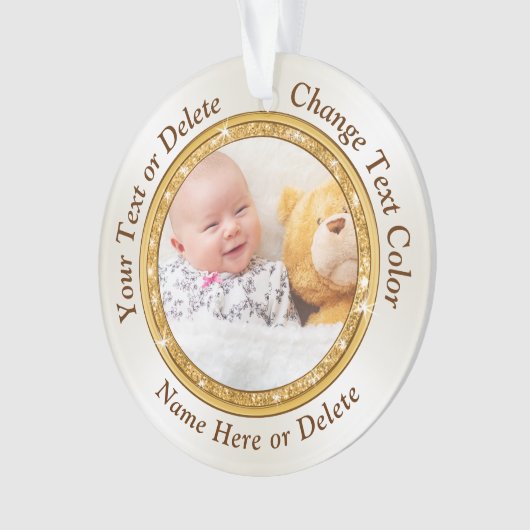 2 Seitliche Personalisierte Foto Ornamente 1 oder  (Vorderseite)