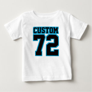 2 SEITWEISS BLACK BLUE One Piece Football Baby T-shirt