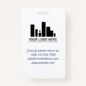 2 Shades of Blue Waves Logo & Foto Mitarbeiter ID Ausweis (Rückseite)