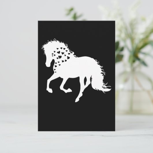 2- Shirt, Reitpferd, T-Shirt, Pferdehorn Dankeskarte (Stehend Vorderseite)