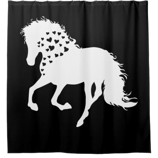 2- Shirt, Reitpferd, T-Shirt, Pferdehorn Duschvorhang (Vorderseite)