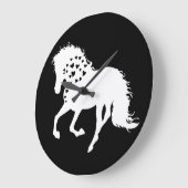 2- Shirt, Reitpferd, T-Shirt, Pferdehorn Große Wanduhr (Winkel)