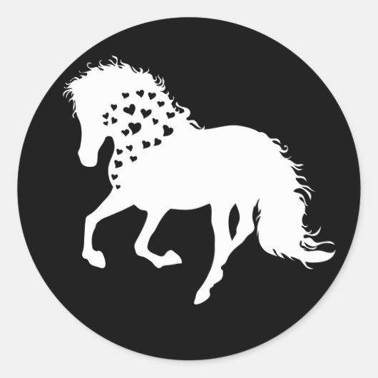 2- Shirt, Reitpferd, T-Shirt, Pferdehorn Runder Aufkleber (Vorderseite)