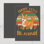 2 Short Legs Big Attitude corgi Einladung (Vorne/Hinten)