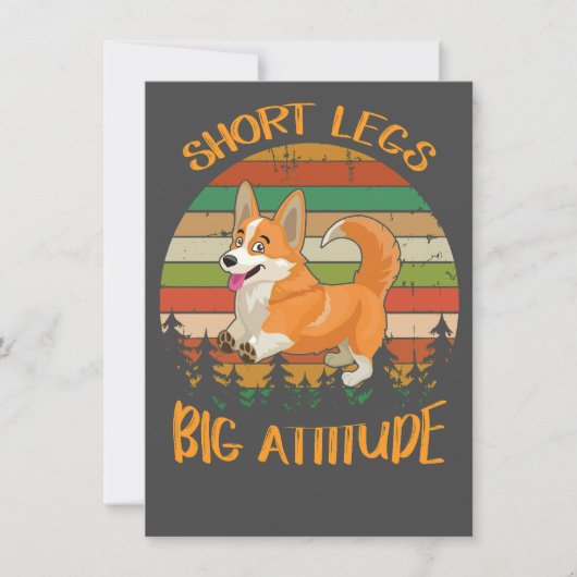 2 Short Legs Big Attitude corgi Einladung (Vorderseite)