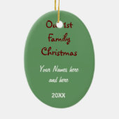 2 Side - 1. Christmas Blue Frosty Snowman Familie Keramikornament (Hinten)