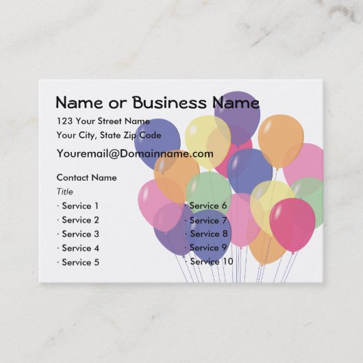 2 Side Balloon Business Card Visitenkarte (Vorderseite)