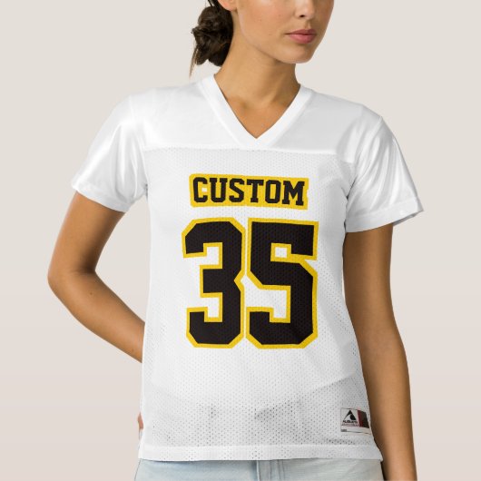 2 Side BLACK GOLDEN YELLOW WHITE Womens Jersey (Vorderseite)