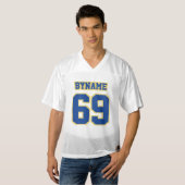 2 Side BLUE OLD GOLD WHITE Mens Football Jersey (Vorne ganz)