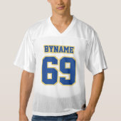 2 Side BLUE OLD GOLD WHITE Mens Football Jersey (Vorderseite)