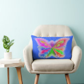 2 Side Butterfly Art Blue und Orange Lendenkissen (Stuhl )