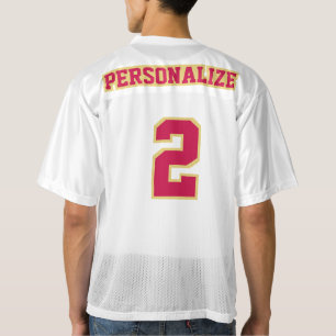 2 Side CRIMSON RED OLD GOLD WHITE Men Sport Jersey